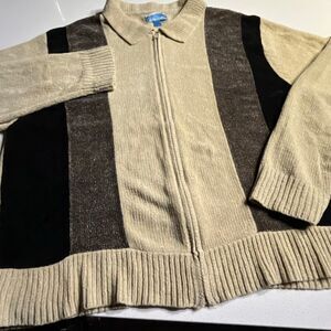 Vintage Stag Hill Full Zip Grandpa Sweater Mens XXL